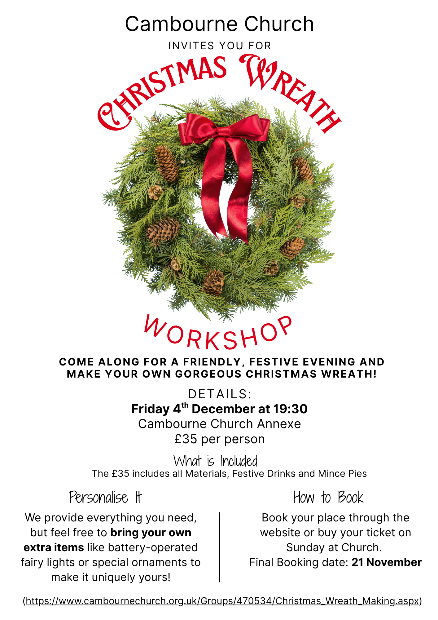 Christmas Wreath Making 2026 poster